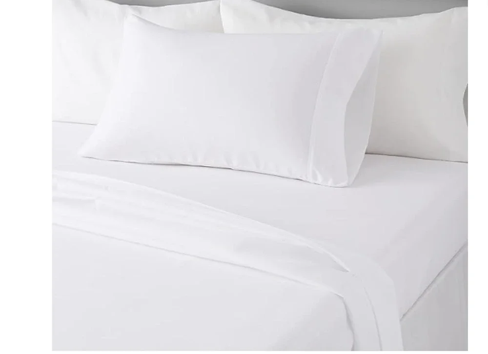 Amazon Basics Size Twin XL Flat Sheet Solid White Cooling Soft Dorm Bedding